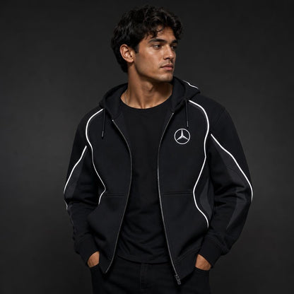 Hoodie worn open